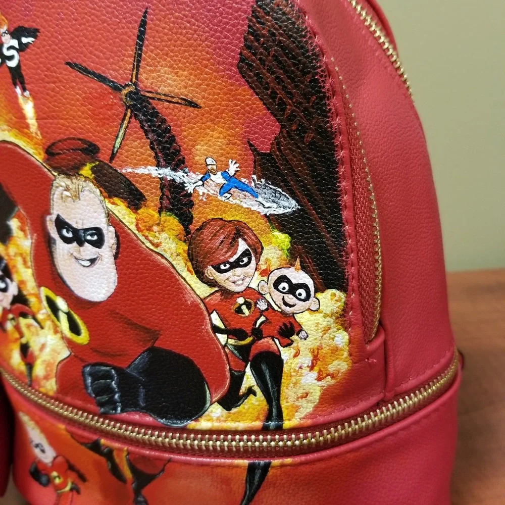 HAND PAINTED 100% Original Red Backpack! - Picture 2 of 12